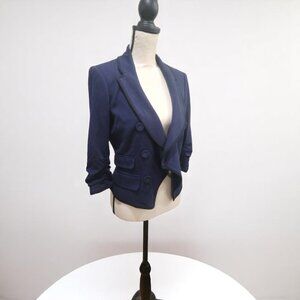 Ruched Shawl Collar Blazer